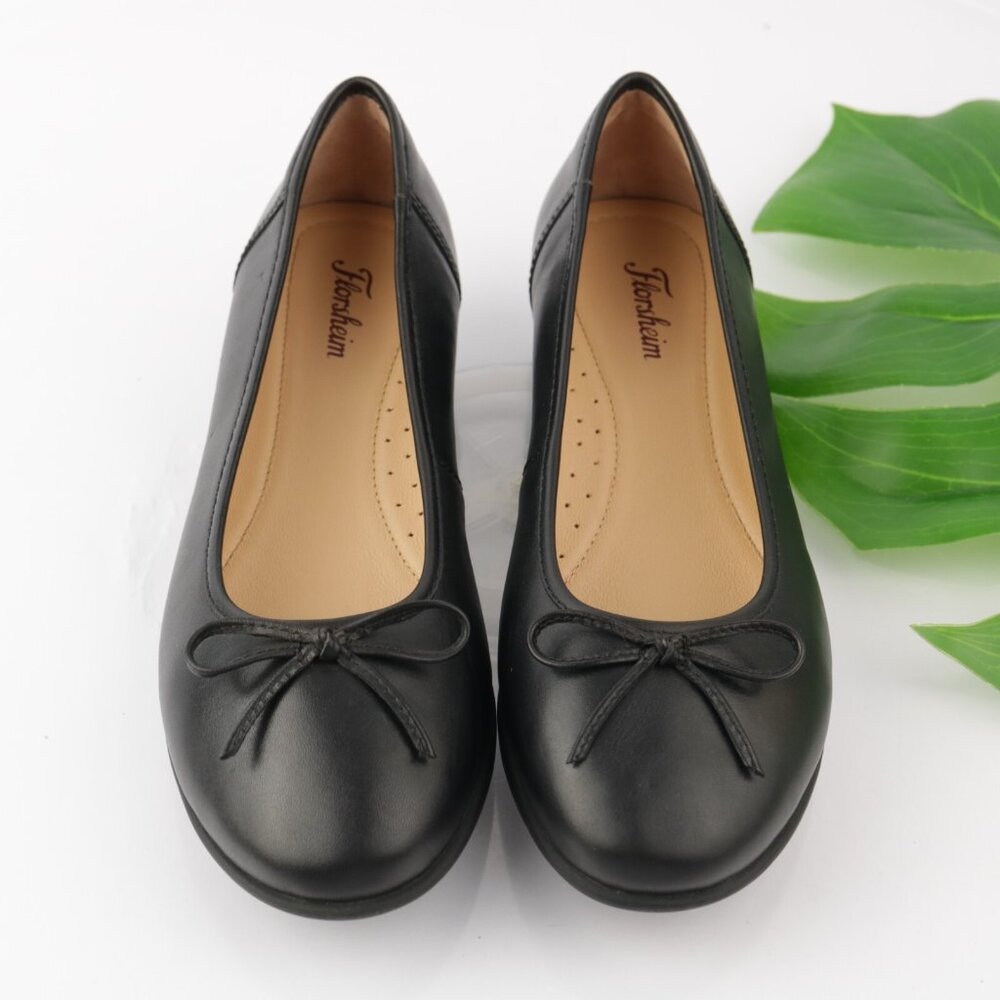 Florsheim Womens Emi Ballet Flat Size 36 6 Black Leather Slip On Work Shoe Comfy